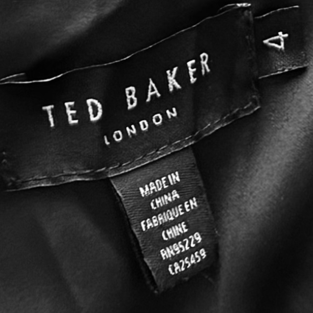 Ted Baker Black Velvet One Shoulder Bow Cocktail Mini Dress Size 4 - Picture 10 of 12